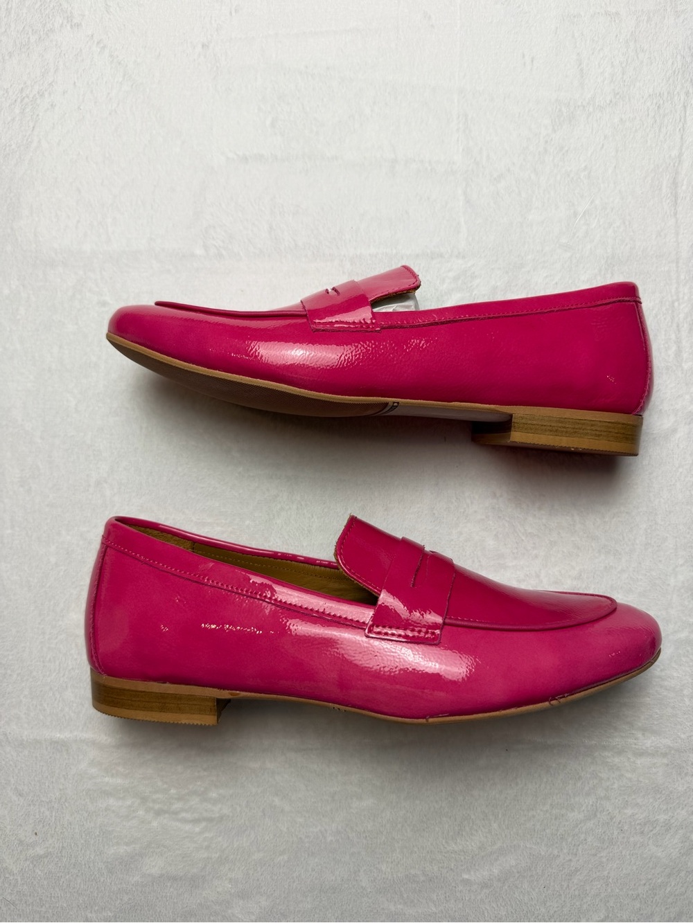 Bos. & Co. Jena Fuchsia Pink Patent Leather Penny Loafers EU 39 NIB